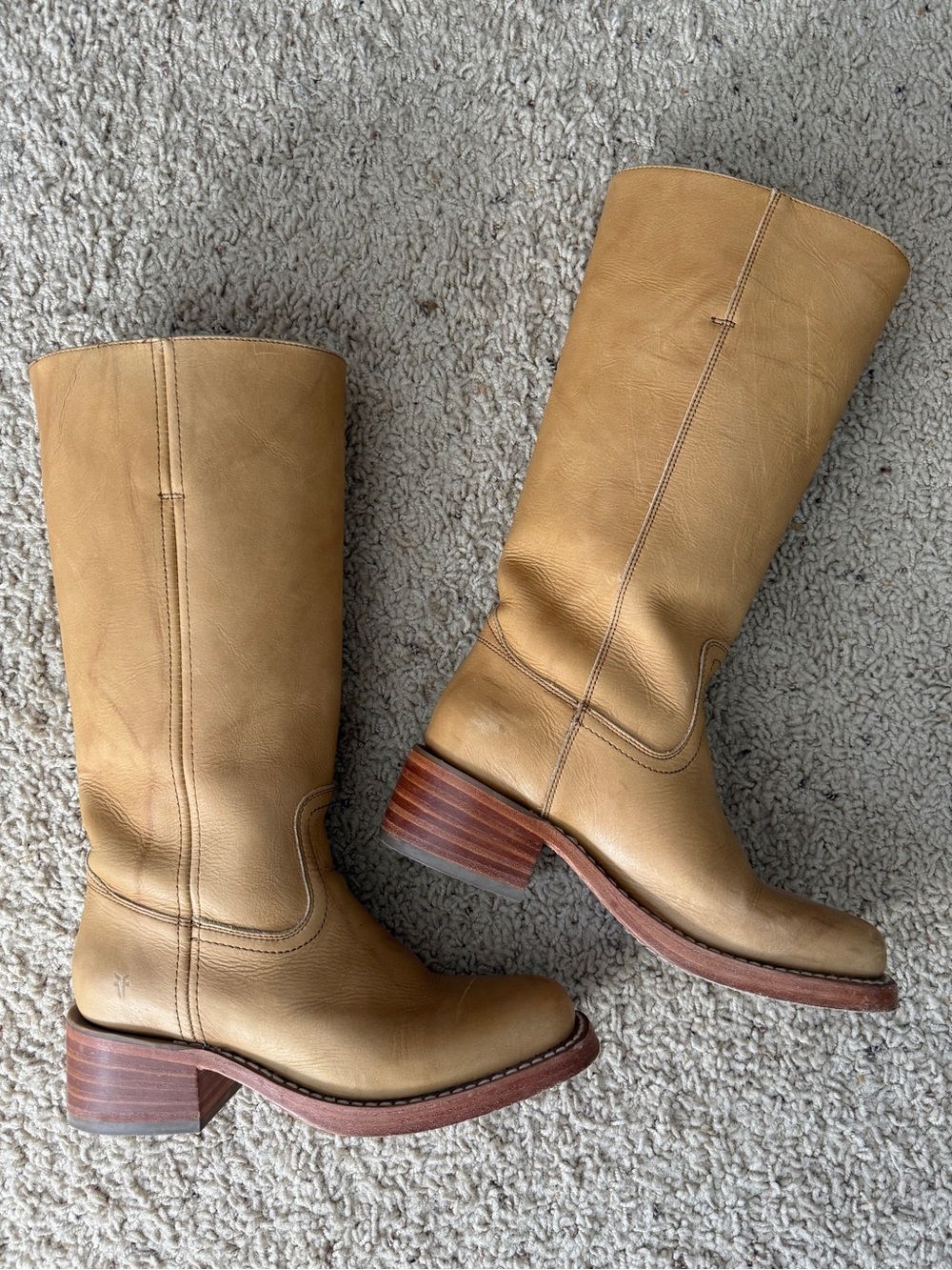 Frye Campus Tall Leather Boots Tan Brown – Barely Worn